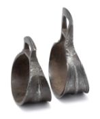 TWO CENTRAL INDIAN IRON STIRRUPS, BIJAPUR, KARNATAKA