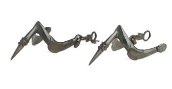 A PAIR OF COPPER ALLOY SPURS IN VIKING STYLE, 19TH/20TH CENTURY