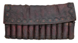 A LEATHER BANDOLIER, 19TH CENTURY