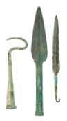 A LURISTAN COPPER ALLOY SPEARHEAD 1200-1100 B.C. A COPPER ALLOY SPEARHEAD