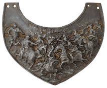 A DECORATED GORGET IN FLEMISH 17TH CENTURY STYLE, 19TH CENTURY