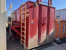 130 BBL THREE COMPARTMENT OPEN TOP MIXING TANK W/ VERTICAL GAS BUSTER