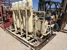 4 STATION, 5 BOTTLE SKIDDED ACCUMULATOR W/ DUAL AIR BACKUP