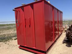 130 BBL THREE COMPARTMENT OPEN TOP MIXING TANK W/VERTICAL GAS BUSTER