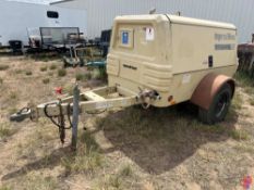 INGERSOL RAND 185 TRAILER MOUNTED S/A AIR COMPRESSOR METER READS 1530 HOURS, JOHN DEERE 4045DF
