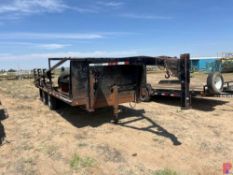 SHOPBUILT 20' X 8' T/A GOOSENECK TRAILER W/ LT235/85R16 TIRES, TOOLBOX, HARDLINE RACK, TOOL RACKS