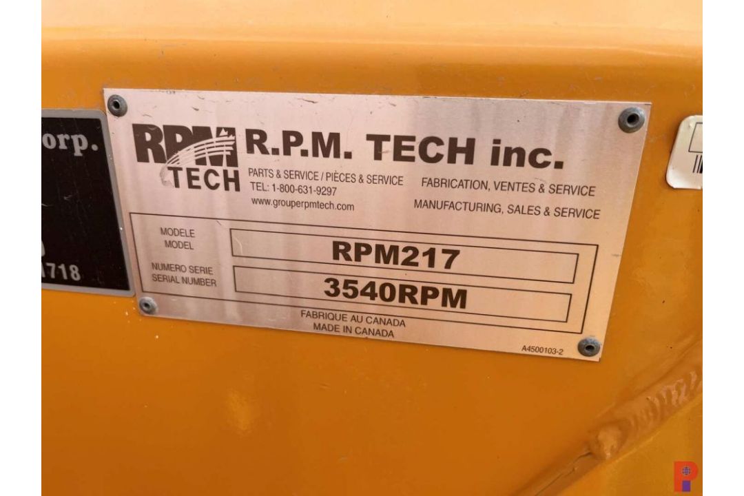 RPM217 9'W SNOW BLOWER FOR CAT-930K WHEEL LOADER VIN/SN: 3540RPM, CAT 4.4L ENGINE 16052 - Image 5 of 7