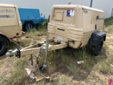 INGERSOLL RAND P185 TRAILER MOUNTED S/A AIR COMPRESSOR METER READS 1614 HOURS, JOHN DEERE 4045DF