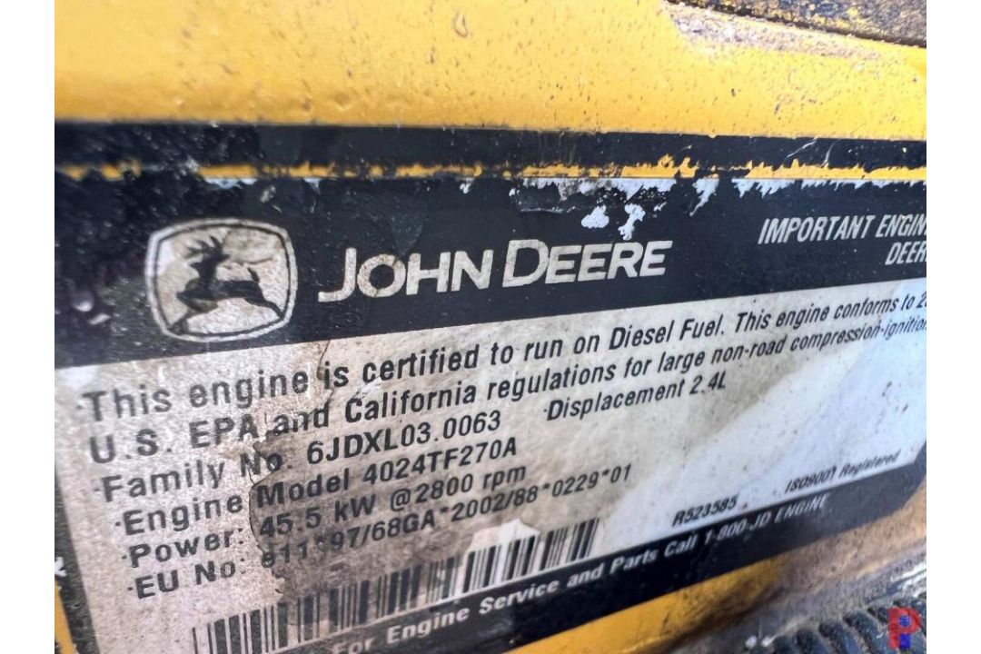 SULLAIR T/A COMPRESSOR METER READS 2168 HOURS, JOHN DEERE 2.4 LITER ENGINE ENGINE, SINGLE AXLE, ST - Image 6 of 10