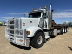 2013 PETERBILT 367 TRI AXLE DAY CAB GIN POLE WINCH TRUCK P/B CUMMINS ISX15, EATON FULLER 18 SPD.,