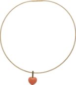 Korallen-Collier Hübsches Schmuckstück, signiert Big-Design, St.Gallen, in Gelbgold 18K, an zartem