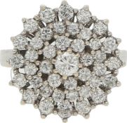 Brillant-Ring Cluster-Ring in Weissgold 14K mit Brillanten von zus. ca. 1 ct (H/SI) in