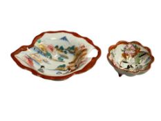 TWO ANTIQUE JAPANESE HAND PAINTED DISHES