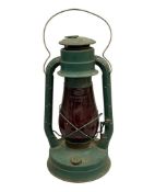 ANTIQUE DIETZ NO. 2 BLIZZARD RED GLOBE RAILROAD LANTERN
