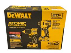 NEW IN BOX DEWALT ATOMIC COMPACT SERIES 20VMAX BRUSHLESS TWO-DRILL SET