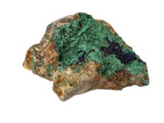AZURITE AND MALACHITE GEOLOGICAL SPECIMEN OF MOROCAN ORIGIN