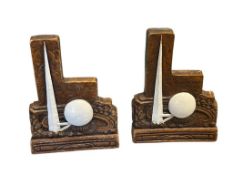 1939 NEW YORK WORLD'S FAIR TRYLON AND PERISPHERE RESIN BOOKENDS