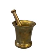 VINTAGE SOLID BRASS MORTAR AND PESTLE