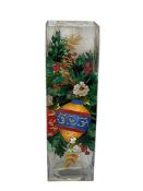 JOAN BAKER HAND PAINTED GLASS CHRISTMAS THEMED HOLIDAY VASE