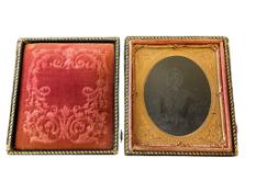 ANTIQUE DAGUERREOTYPE OF A MIDDLE AGED WOMAN IN BONNET