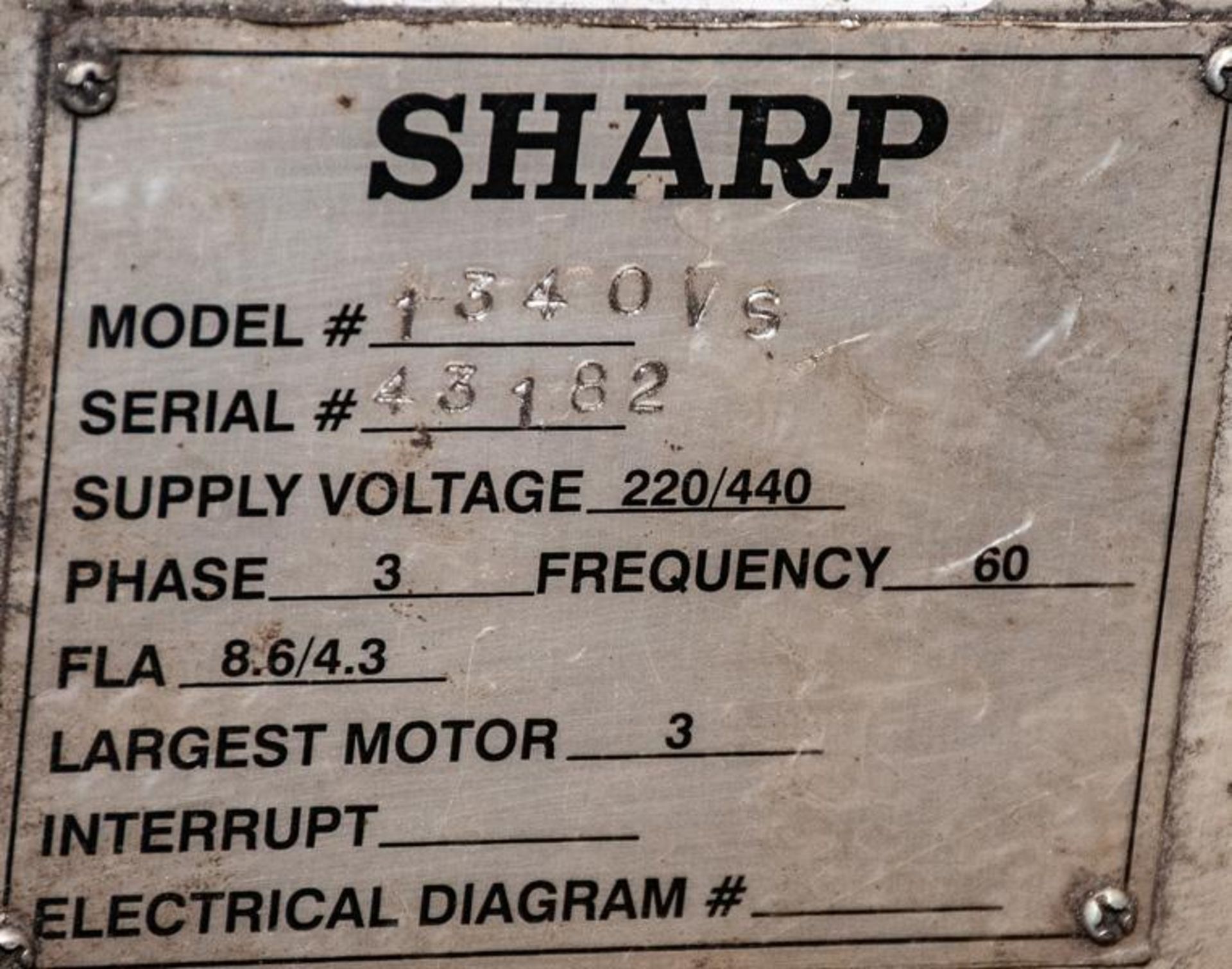 Sharp 1340VS Toolroom Lathe - Image 8 of 8