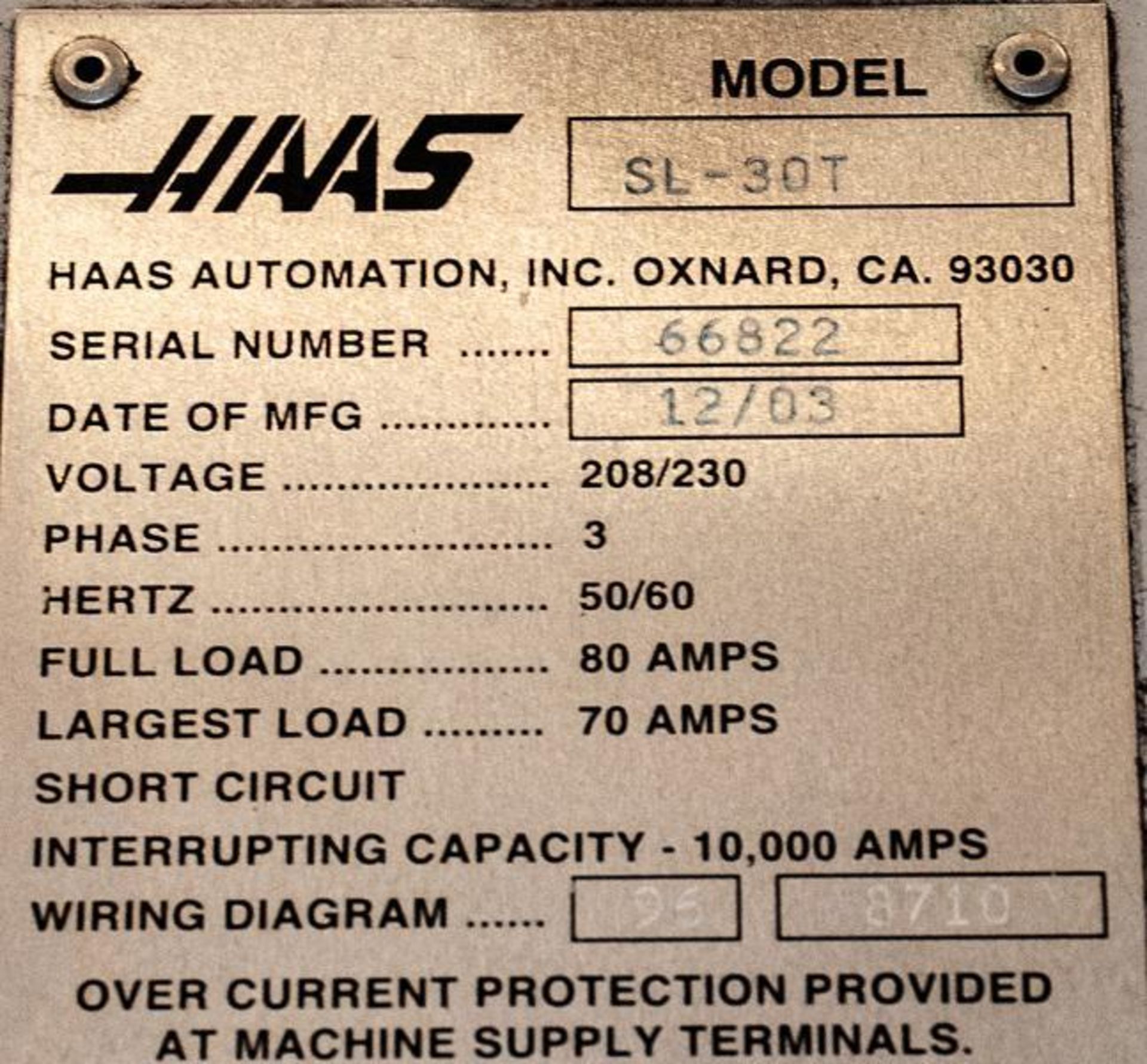 Haas SL-30T CNC Lathe - Image 7 of 8