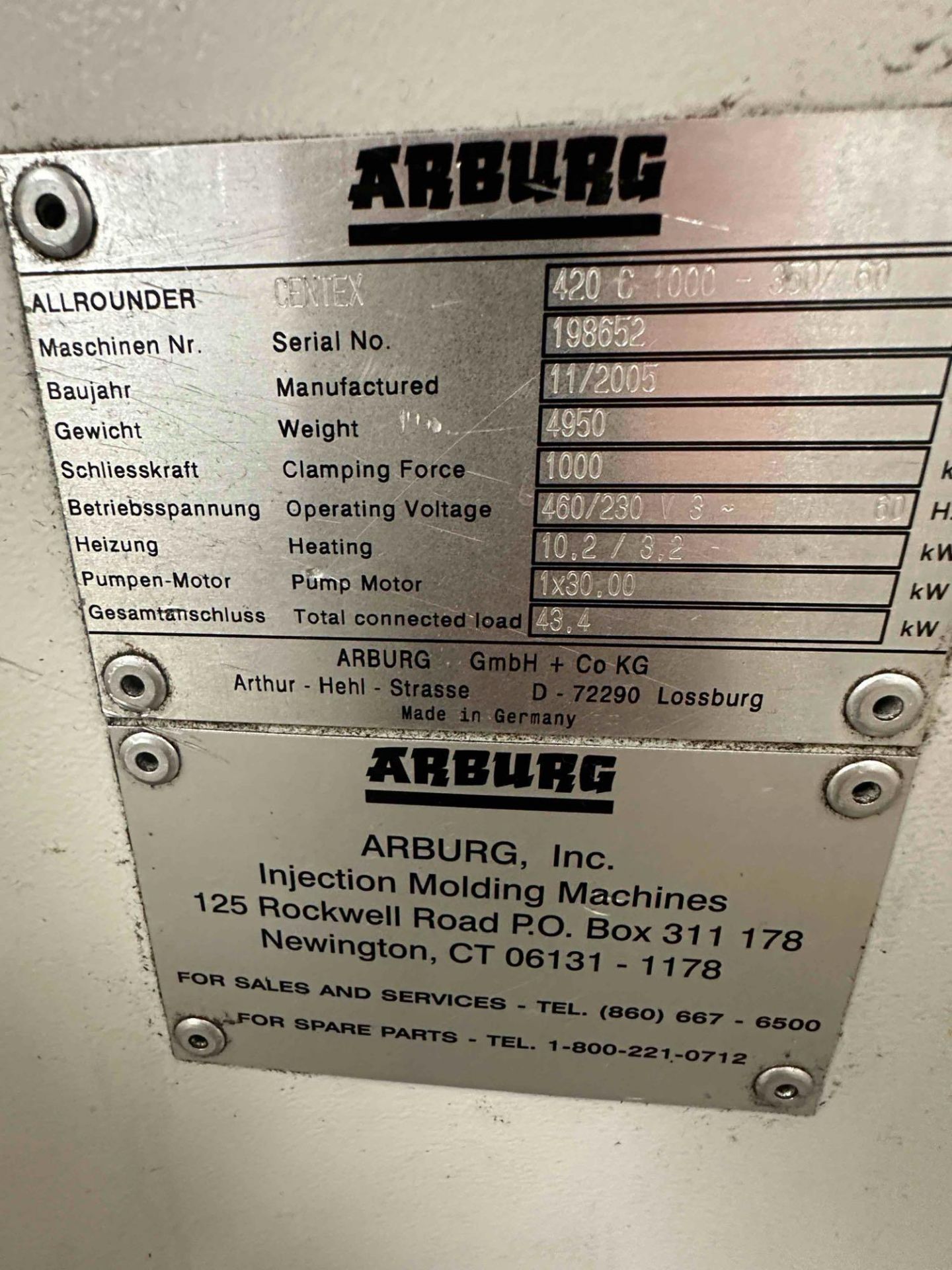 ARBURG ALLROUNDER VERTEX 420 C 1000-950/60 - Image 31 of 31