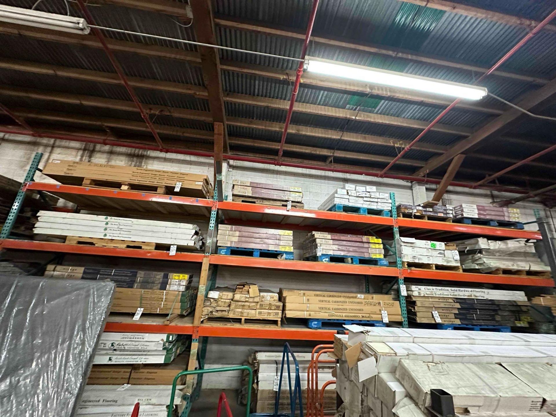 PALLET RACKING (NO CONTENTS) - (5) 14' UPRIGHTS (11) 10' HORIZONTAL SHELVES