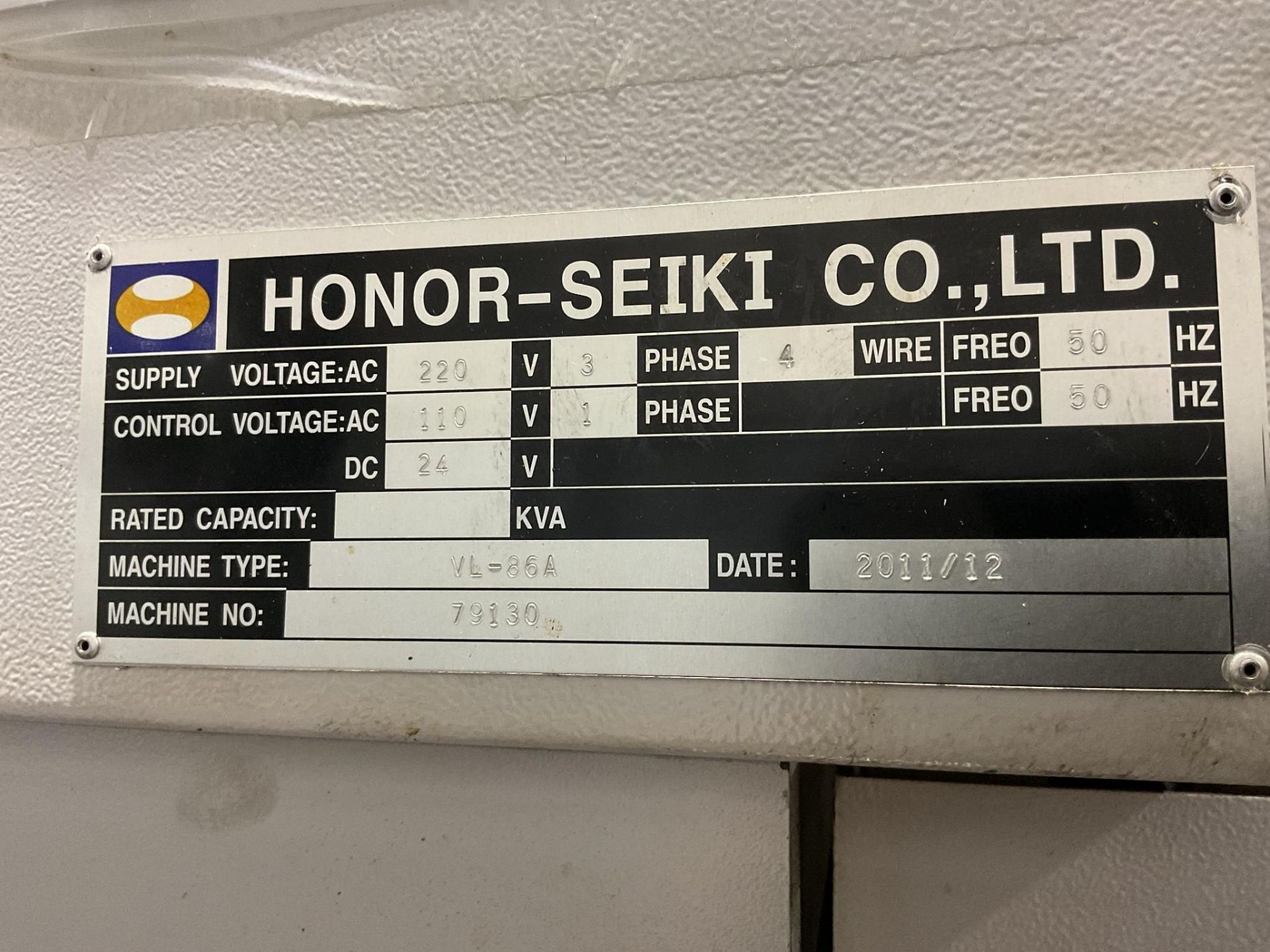 2011 HONOR SEIKI VL-86A VERTICAL TURRET LATHE - Image 18 of 20