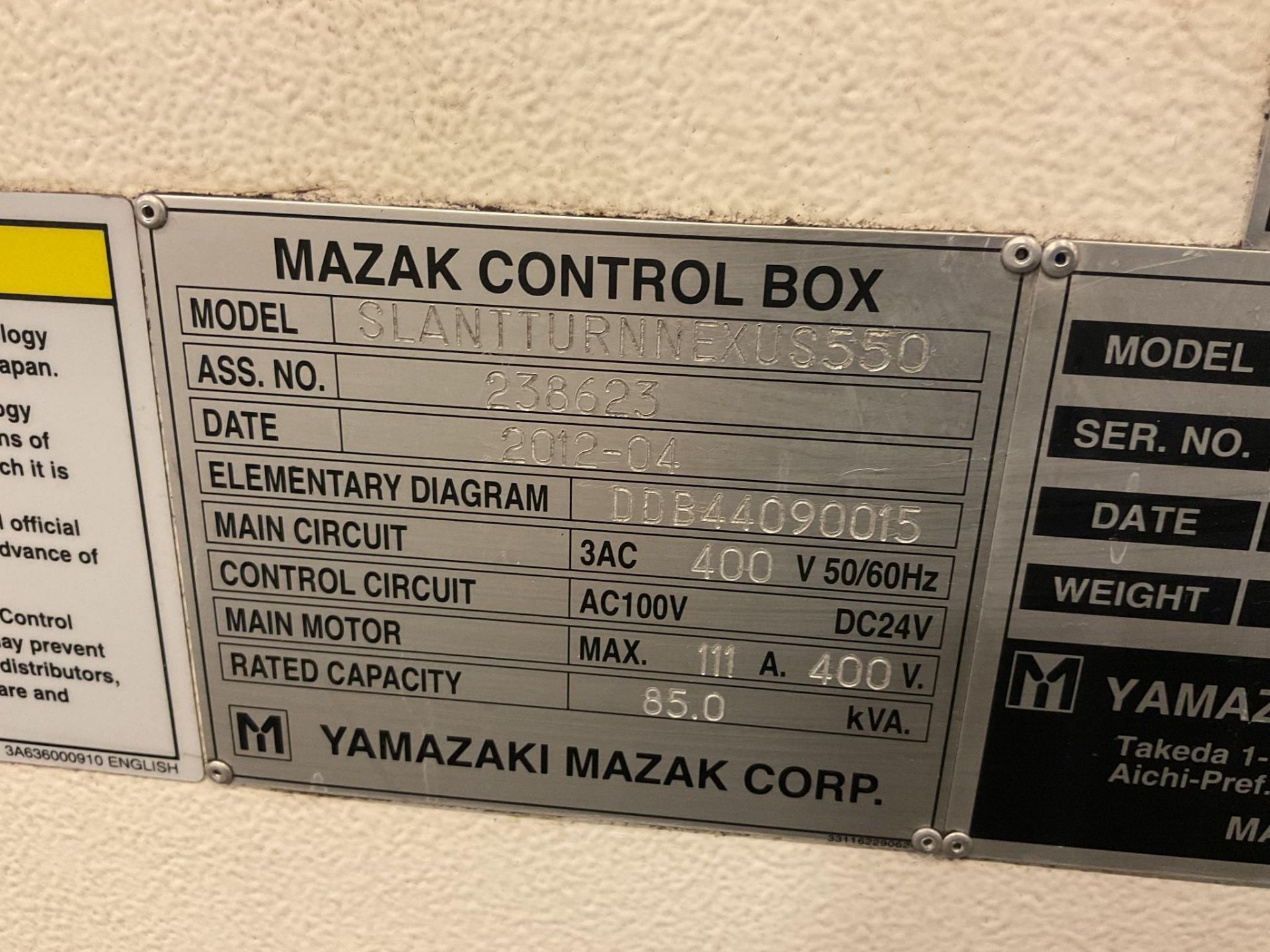 2012 MAZAK SLANT TURN NEXUS 550 CNC LATHE - Image 22 of 24