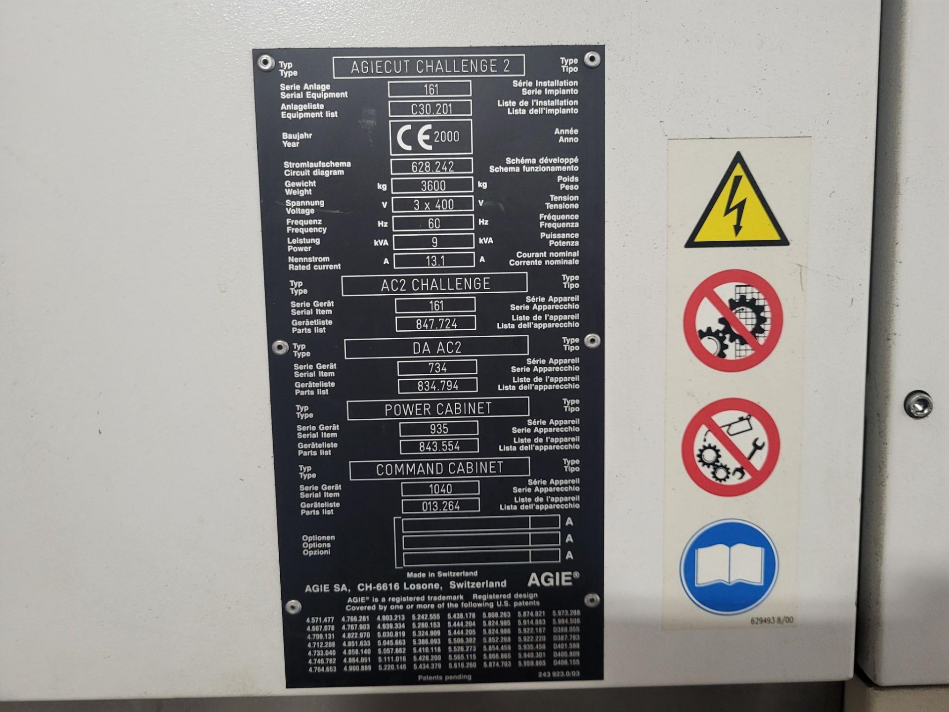2000 AGIE AGIECUT CHALLENGE 2 CNC WIRE EDM - Image 17 of 19