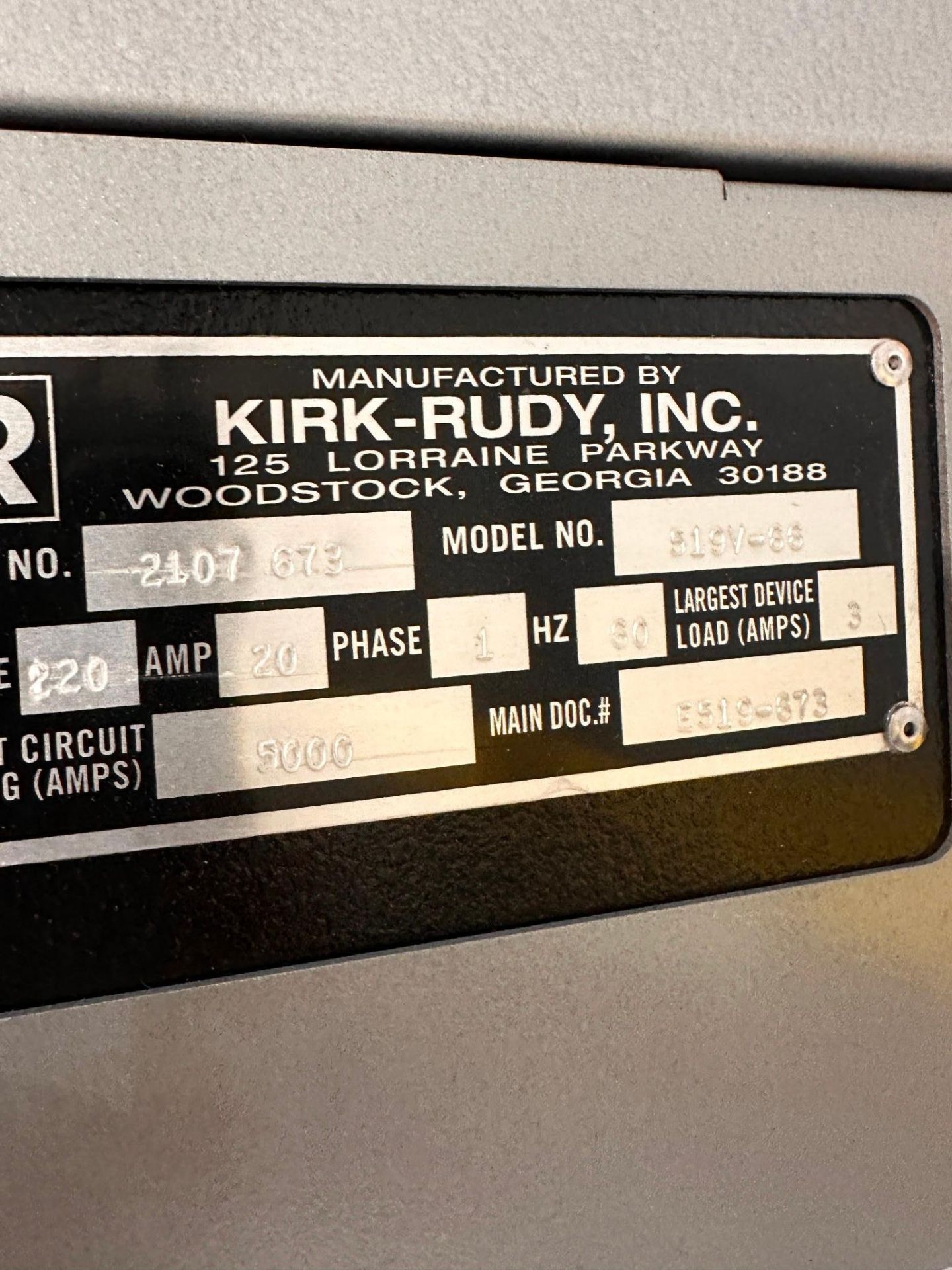 KIRK-RUDY MODEL 519V-86 LABELING AND ENCODING SYSTEM CONSISTING MODEL 224 -DM LABEL FEEDER - Image 19 of 25