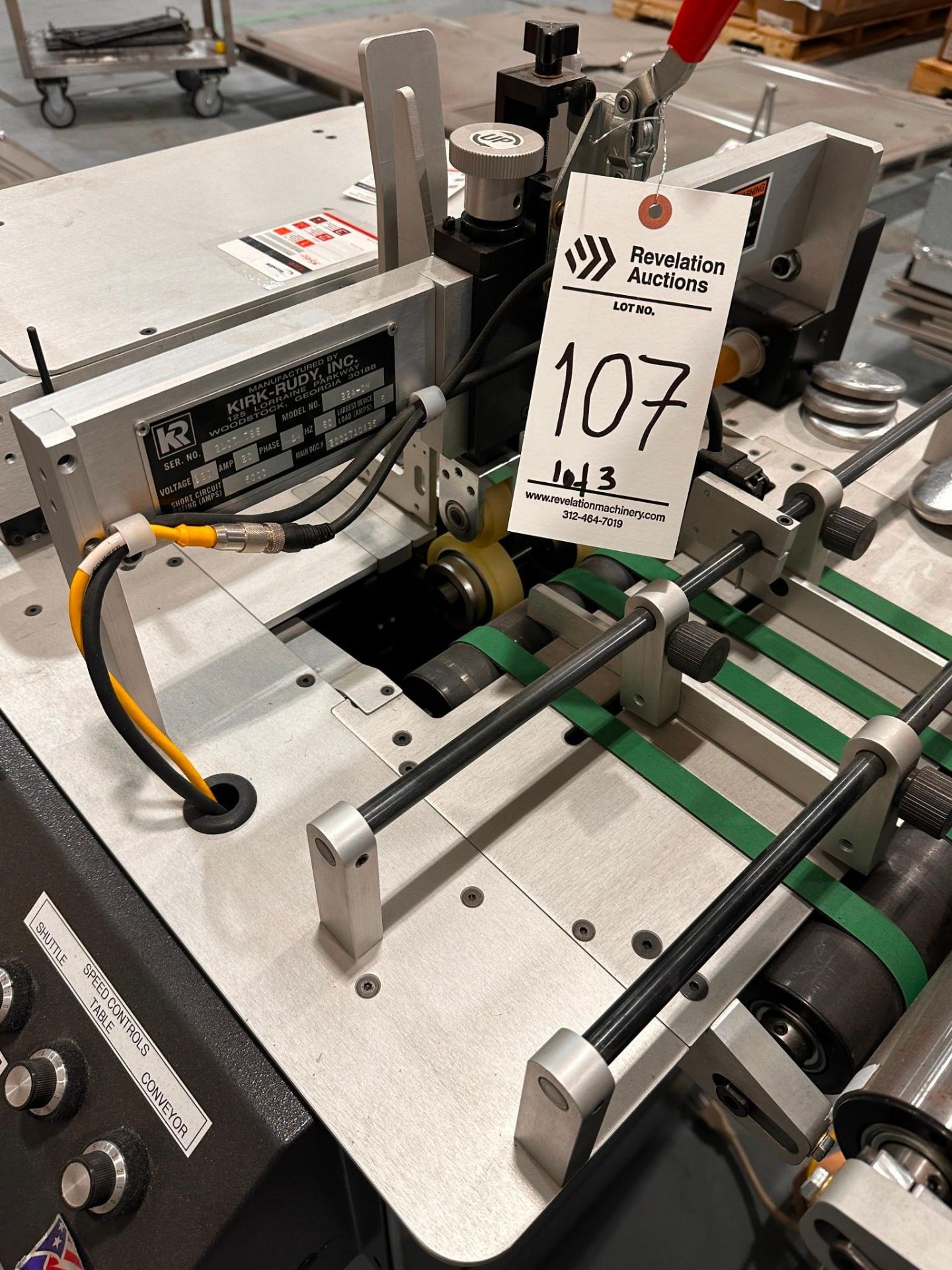 KIRK-RUDY MODEL 519V-86 LABELING AND ENCODING SYSTEM CONSISTING MODEL 224 -DM LABEL FEEDER - Image 9 of 25