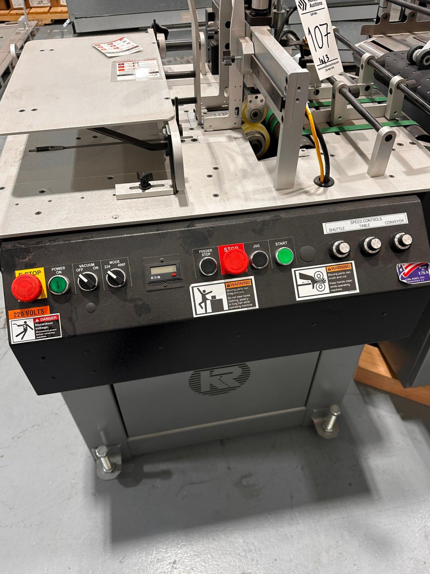 KIRK-RUDY MODEL 519V-86 LABELING AND ENCODING SYSTEM CONSISTING MODEL 224 -DM LABEL FEEDER - Image 5 of 25