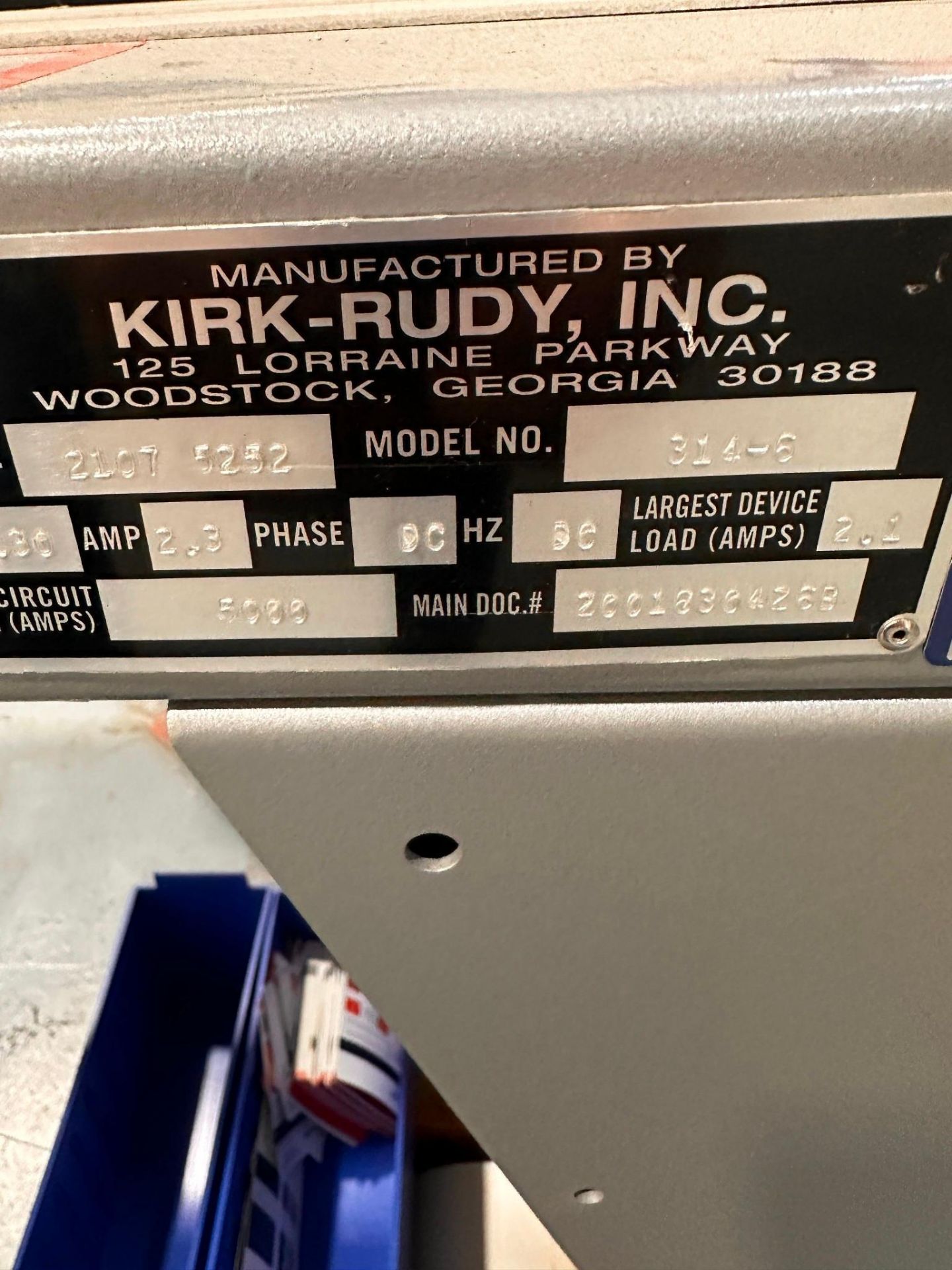 KIRK-RUDY MODEL 519V-86 LABELING AND ENCODING SYSTEM CONSISTING MODEL 224 -DM LABEL FEEDER - Image 18 of 25