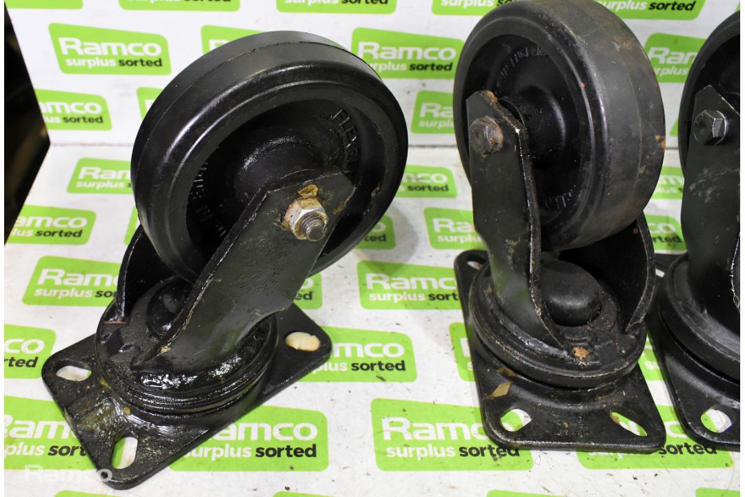 4x Heavy duty 150mm cast swivel castors - Image 3 of 7