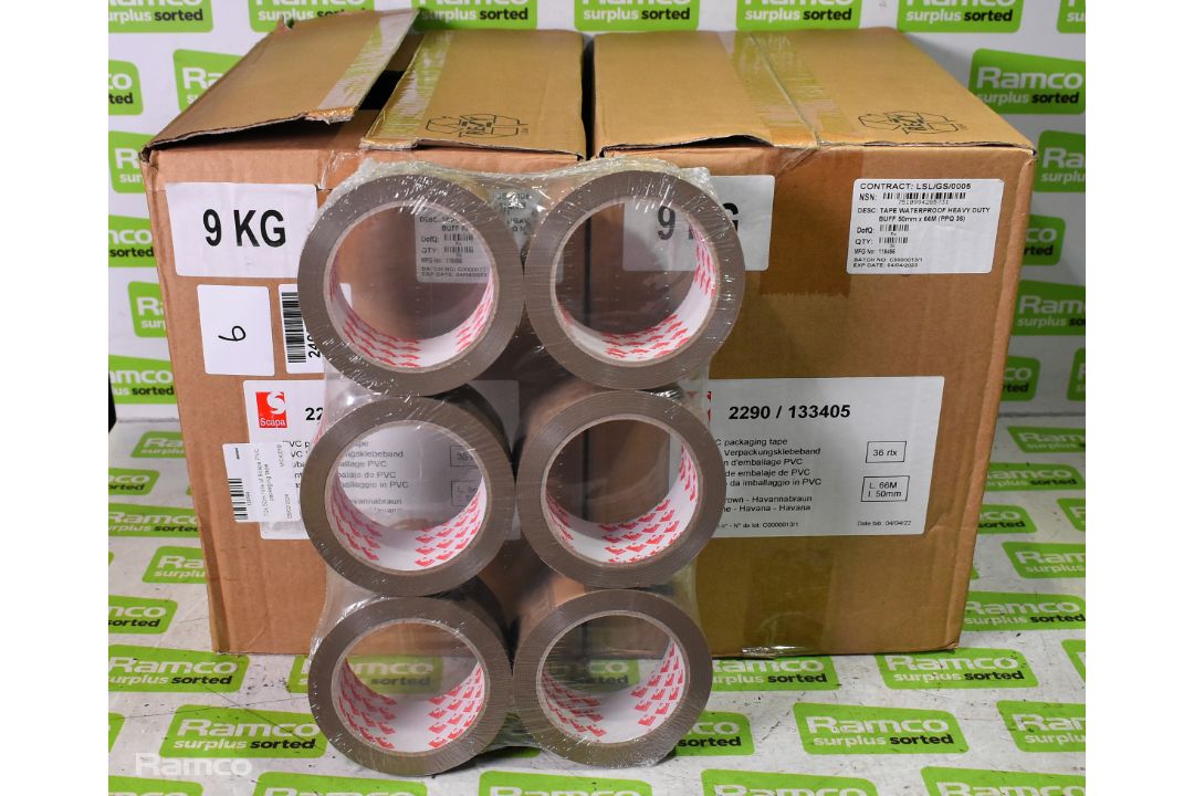 2 boxes of Scapa PVC packaging tape - 50m - 36 per box - Image 1 of 2