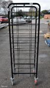 Black metal serving tray trolley - L 600 x W 450 x H 1680mm