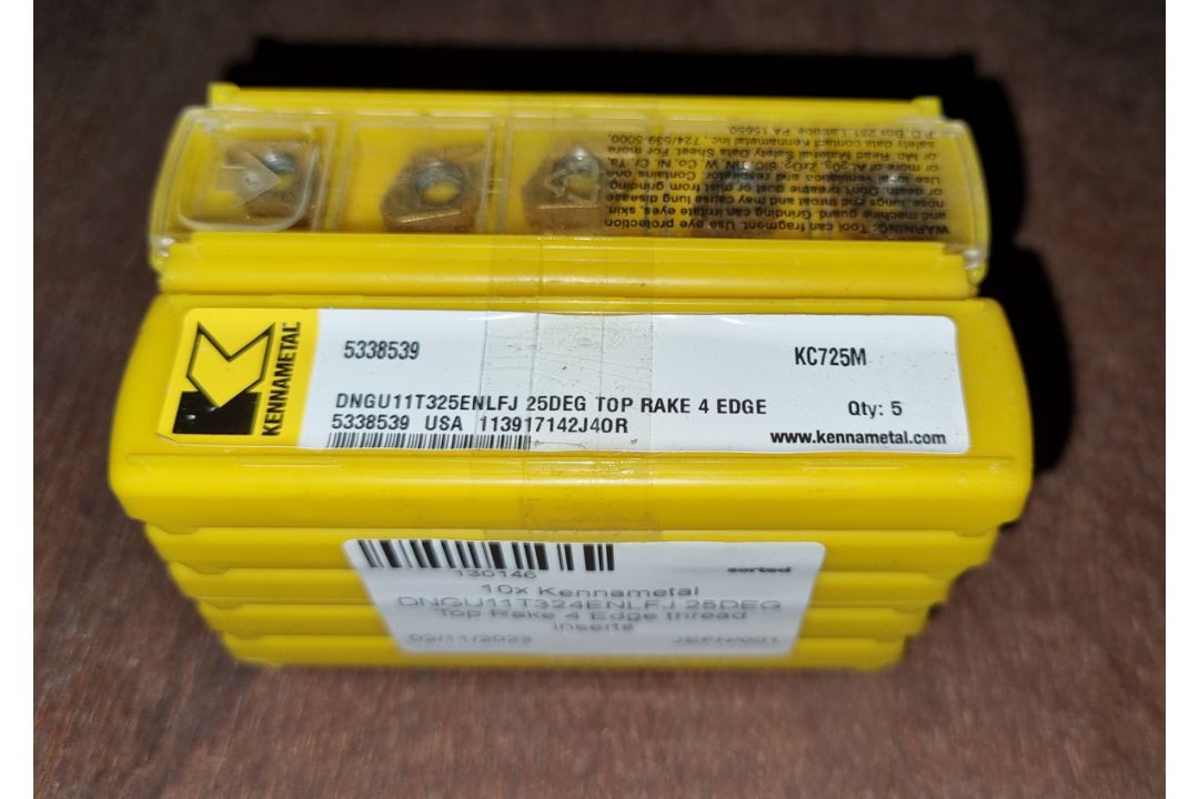 6x sets of Kennametal DNGU11T324ENLFJ 25DEG Top Rake 4 Edge thread inserts - 10 packs per set - Image 4 of 4