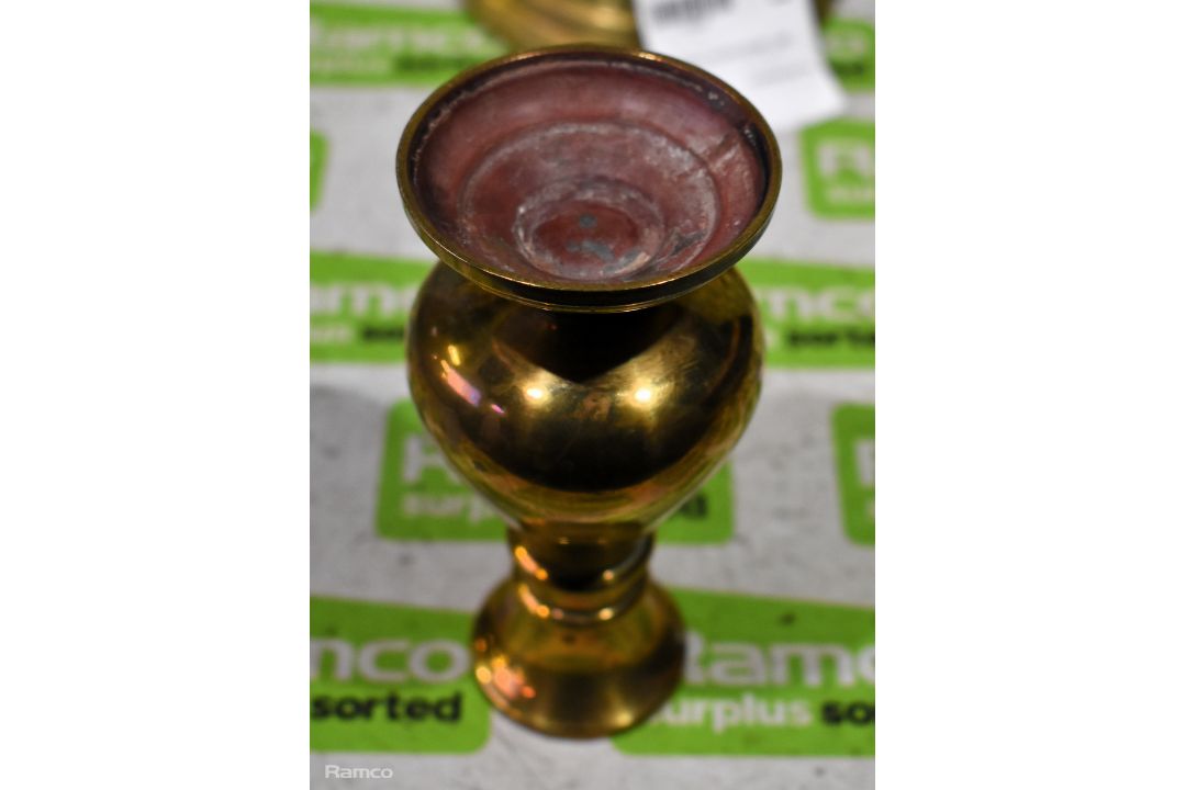 Pair of Brass candlesticks & Small brass vase - Image 6 of 6