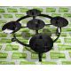 Black metal 5 - candle round stand - 410 x 410 x 150 mm, Cotton fabric crochet round cushion - Image 2 of 5