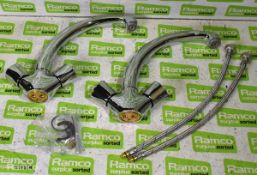 2x Lamona luxury chrome monobloc taps