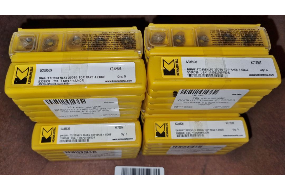 6x sets of Kennametal DNGU11T324ENLFJ 25DEG Top Rake 4 Edge thread inserts - 10 packs per set - Image 2 of 4
