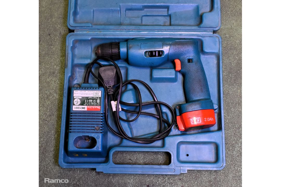 2x Makita 8411D cordless drills - DC1201 charger - 1x 12V battery and case - Image 6 of 7
