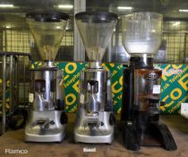 Expobar Cunill espresso coffee grinder & 2x Mazzer Luigi Super Jolly AUT espresso coffee grinders