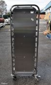 Stainless steel serving tray trolley - L 600 x W 450 x H 1650mm