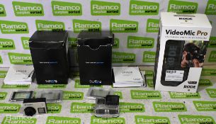 Rode VideoMic Pro on-camera shotgun microphone & 2x GoPro Hero4 silver cameras (see desc.)
