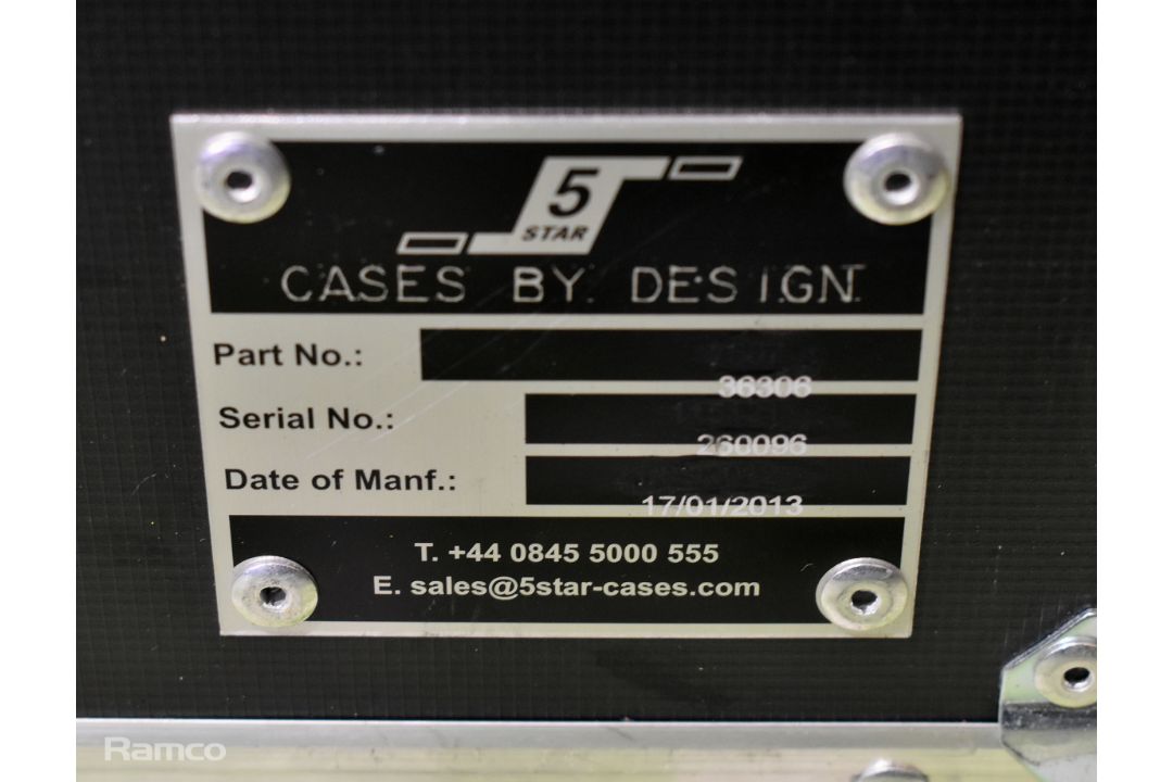 Black plastic protective hard case with padding & 5 Star Cases flight case - Image 11 of 11