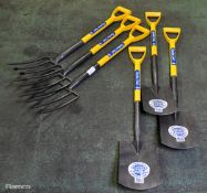 3x Draper Metal spades & 3x Draper Metal forks