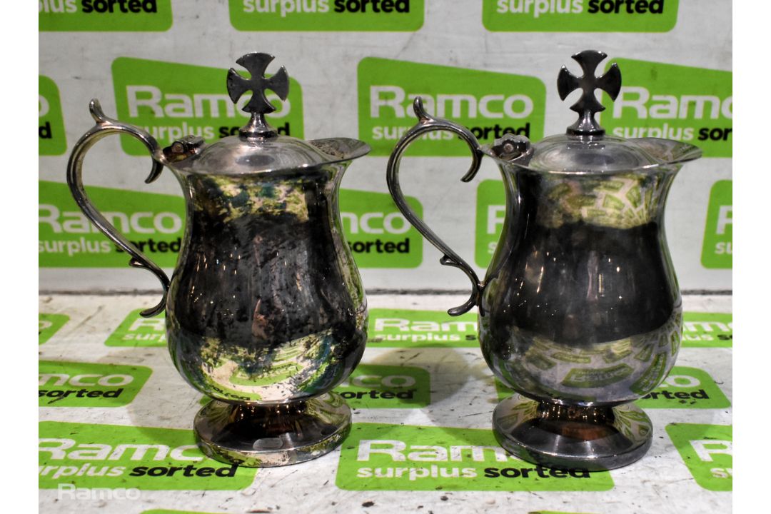 Small plated jug with lid & Small plated jug with lid - Image 2 of 5